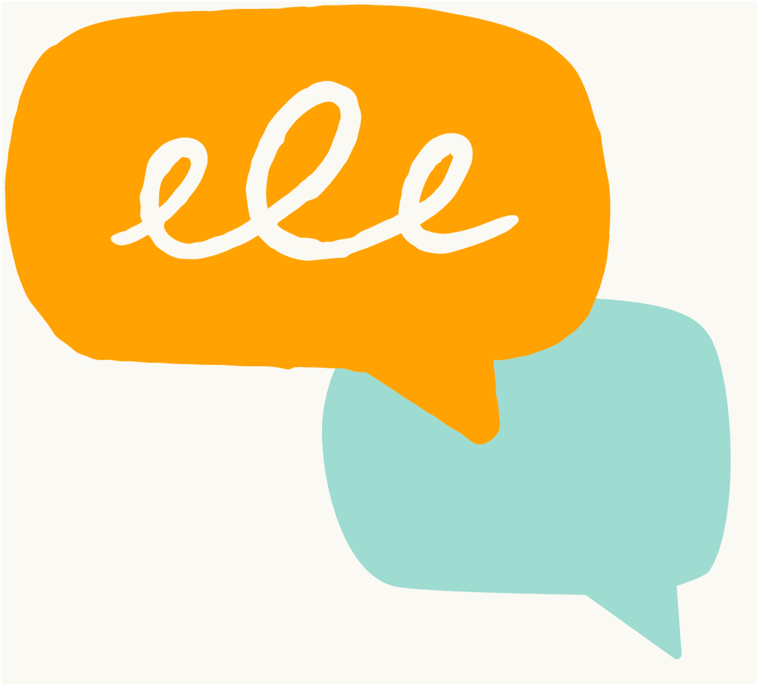 Two text bubbles for talking about hard things